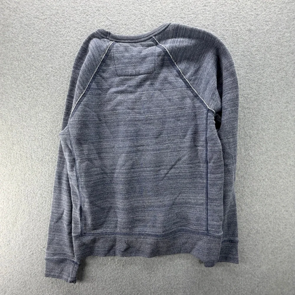 Banana Republic Mens Small Blue Marled French Terry Crewneck Sweatshirt Raglan